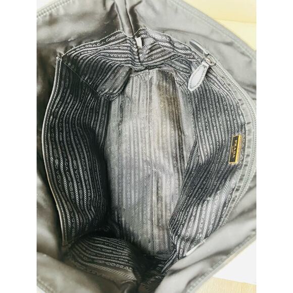 PRADA Black Nylon Tessuto Medium Parrot Tote Shoulder Bag - Picture 8 of 10